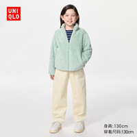 优衣库 童装男童女童灯芯绒廓形长裤休闲裤裤子490471 01 乳白色 150