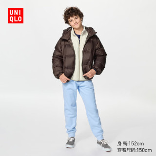 优衣库 童装男童女童仿羊羔绒运动裤卫裤裤子489444 60 浅蓝色 110
