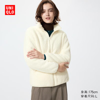 优衣库 长绒摇粒绒拉链茄克/长袖女装男装外套夹克479611 487598 487598/01乳白色 M