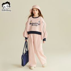贝蒂 女童秋季圆领运动套装卫衣裤子2026年新品儿童大童休闲两件套
