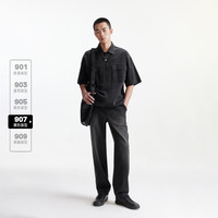 杰克琼斯 凉感宽松直筒松紧腰牛仔裤 深灰 W32/L32