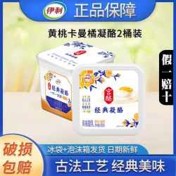 伊利 经典凝酪800g宫酪风味酸乳原味大桶装黄桃卡曼橘酸奶大桶装