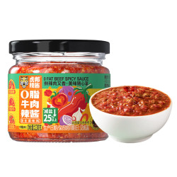 虎邦 鲜椒辣椒酱 0脂牛肉辣酱130g 0脂肪酸甜辣拌面下饭酱牛肉酱
