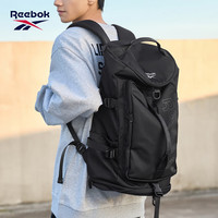 Reebok 大容量运动双肩包男短途旅行背包送男友斜挎行李包袋女 子夜黑
