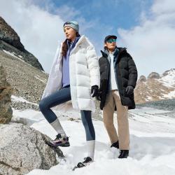 KOLON SPORT 羽绒衣男女同款多口袋中长款连帽羽绒服