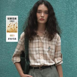TEENIE WEENIE 小熊女装衬衫夏舒适休闲活力格纹衬衣