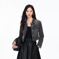VERO MODA 26秋新品正肩水洗金属纽扣休闲修身短款牛仔外套女