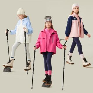 英氏 秋季三防外套儿童户外登山服连帽学院男女童外套