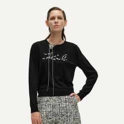 KARL LAGERFELD 珠片绣logo简约百搭圆领针织衫26春款薄款