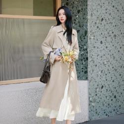 香影 长款风衣女2026西装翻领英伦高智感早秋薄款通勤外套
