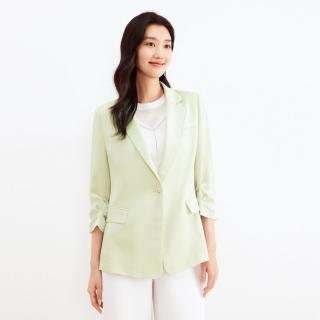 Koradior 夏纯色百搭修身显瘦干练通勤优雅正装西装外套上衣女