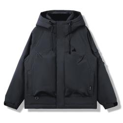 鸭鸭羽绒服 鸭鸭 冬季连帽男女同款户外运动羽绒服保暖短款羽绒服男