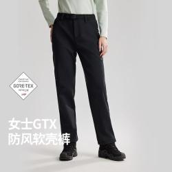 诺诗兰 埃达克女式3L软壳裤运动裤女款黑裤子女秋冬