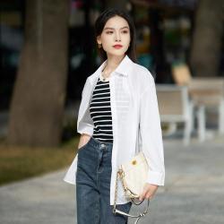 娅丽达 百搭通勤外穿衬衣女外套2026秋款