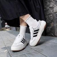 adidas 2026秋季新款小白鞋女鞋缓震厚底增高鞋T头鞋板鞋运动休闲鞋