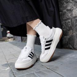 adidas 2026秋季新款小白鞋女鞋缓震厚底增高鞋T头鞋板鞋运动休闲鞋