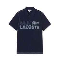 LACOSTE 法国鳄鱼男款活力字母logo印花时尚舒适纯棉Polo衫男短袖