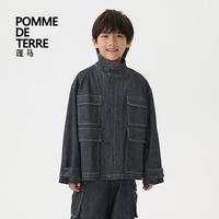 蓬马 江南布衣旗下蓬马男女童儿童牛仔夹克pommedeterre