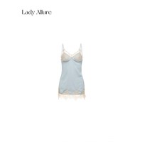 LADYALLURE 金屋藏娇法式镂空蕾丝露背网纱睡裙