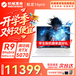 机械革命 蛟龙16Pro R9-9955HX RTX5070 300Hz 16GB+512GB 趣酷灰 游戏本