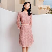 Koradior 钉珠蕾丝新中式七分袖连衣裙