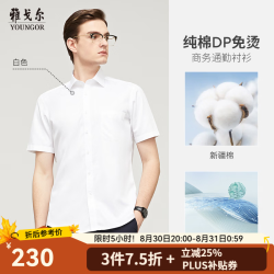 雅戈尔 GSDP10171BJA DP免烫 白色 40 短袖衬衫