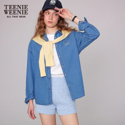 TEENIE WEENIE 小熊女装衬衫 中蓝色 M 女士衬衫