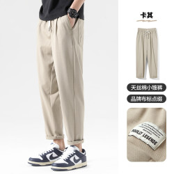 布衣传说 莱赛尔天丝棉 宽松直筒锥形长裤 卡其色 XL