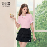 TEENIE WEENIE 小熊针织短袖 Polo衫 粉色 L