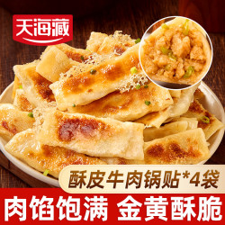 天海藏 酥皮牛肉锅贴250g/袋 早餐速食半成品蒸饺煎饺