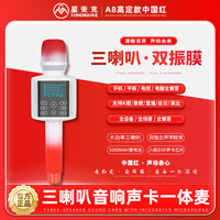 星麦克 2026高定标准款三喇叭大音量立体声/声卡音响一体麦全民K歌