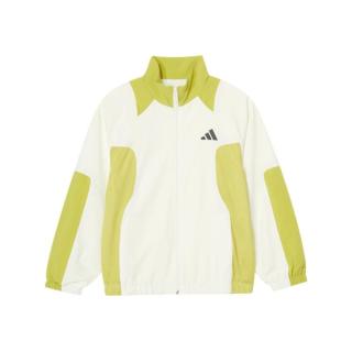 adidas 男中大童简约拼接舒适透气梭织运动休闲夹克外套