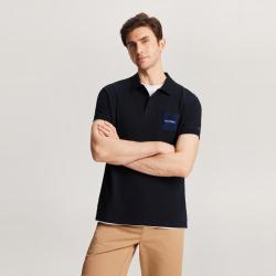 TOMMY HILFIGER 春夏男珠地网眼绒面字母短袖T恤POLO