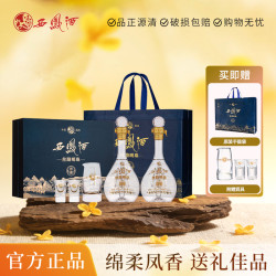 西凤酒 丝路明珠凤香型粮食白酒双支礼盒52度500ml*2瓶