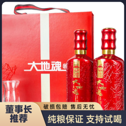 大地魂粉丝专属浓香型白酒50度纯粮食洞藏老酒晨曦礼盒装50度500ml*2