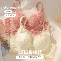 嫦香诗 聚拢文胸夏季性感罩内衣小胸防下垂2026新款胸罩红色蕾丝内衣套装