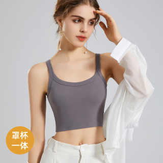 宁馨曼 带胸垫打底内搭外穿运动瑜伽春夏新款美背免穿文胸内衣健身背心女