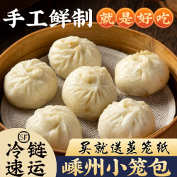 诗画剡溪早餐速食嵊州手工老面鲜肉小笼包800g*2袋（64只左右）
