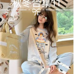 先选编码!后选尺码!品牌高定睡衣长袖长裤绒款女套装