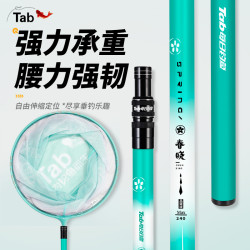 塔波尔 抄网竿碳素超轻超硬钓鱼网抄伸缩野钓大物捞鱼网兜抄网杆套装