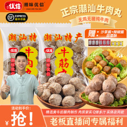潮味优信 正宗潮汕牛肉丸牛筋丸子Q弹爆汁烧烤火锅食材