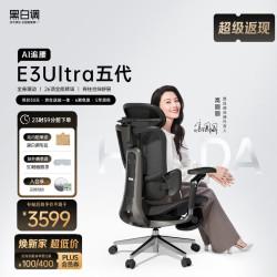黑白调 E3 Ultra 五代AI追腰 人体工学椅 曜石黑