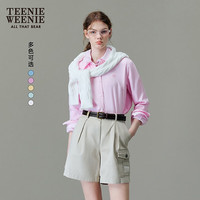 TEENIE WEENIE 小熊刺绣牛津纺长袖衬衫 粉色 S(160)