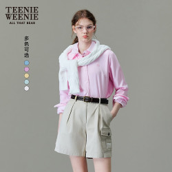 TEENIE WEENIE 小熊刺绣牛津纺长袖衬衫 粉色 S(160)
