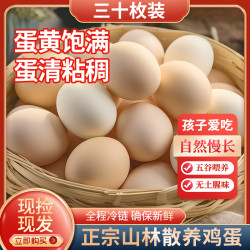 堆草堆 农家散养无抗无激素土鸡蛋 30枚/盒 1.2kg-1.35kg