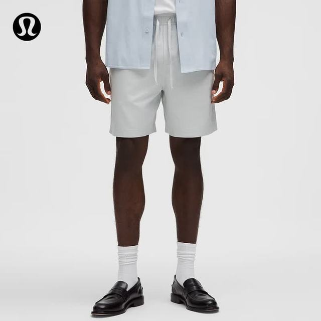 lululemon LuluLinen 男士松紧腰短裤 LM7BLRS 蒸汽灰 XS