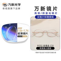 万新 防蓝光辐射 近视眼镜+非球面镜片
