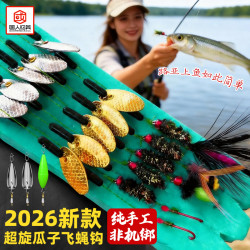 国人钓具 26不伤线瓜子亮片绑好套装飞蝇钩白条马口翘嘴助投器远投路亚假饵