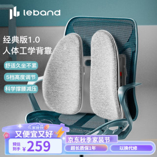 乐班 腰靠护腰靠背垫 人体工学腰靠背靠办公室靠垫汽车座椅枕腰托腰垫 可拆卸软垫版