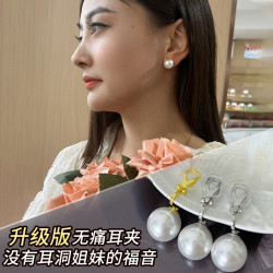 铜合金仿珍珠耳饰 网红百搭无耳洞气质复古耳饰优雅弹扣耳夹耳钉